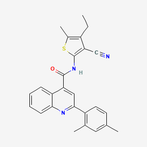 molecular formula C26H23N3OS B4676531 N-(3-cyano-4-ethyl-5-methyl-2-thienyl)-2-(2,4-dimethylphenyl)-4-quinolinecarboxamide 