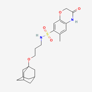 molecular formula C22H30N2O5S B4676546 N-[3-(1-adamantyloxy)propyl]-6-methyl-3-oxo-3,4-dihydro-2H-1,4-benzoxazine-7-sulfonamide 