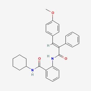 molecular formula C29H30N2O3 B4676582 N-cyclohexyl-2-{[3-(4-methoxyphenyl)-2-phenylacryloyl]amino}benzamide 