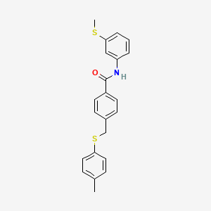 molecular formula C22H21NOS2 B4676586 4-{[(4-methylphenyl)thio]methyl}-N-[3-(methylthio)phenyl]benzamide 