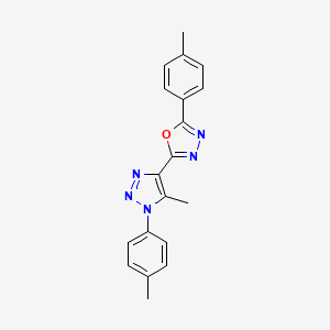 molecular formula C19H17N5O B4676595 2-[5-methyl-1-(4-methylphenyl)-1H-1,2,3-triazol-4-yl]-5-(4-methylphenyl)-1,3,4-oxadiazole 