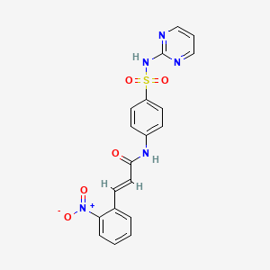 molecular formula C19H15N5O5S B4676603 3-(2-nitrophenyl)-N-{4-[(2-pyrimidinylamino)sulfonyl]phenyl}acrylamide 