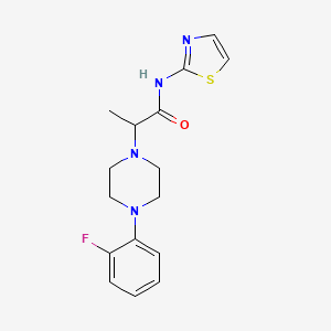 molecular formula C16H19FN4OS B4676627 2-[4-(2-fluorophenyl)-1-piperazinyl]-N-1,3-thiazol-2-ylpropanamide 