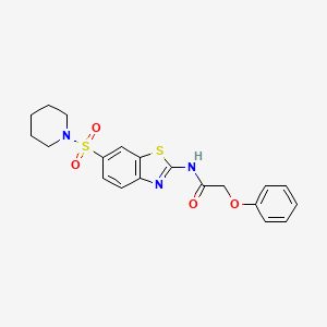 molecular formula C20H21N3O4S2 B4676630 2-phenoxy-N-[6-(1-piperidinylsulfonyl)-1,3-benzothiazol-2-yl]acetamide 