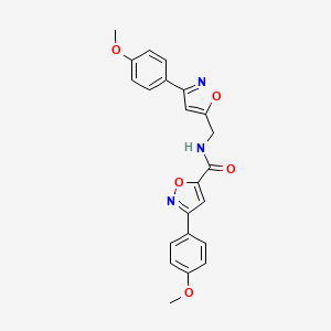 molecular formula C22H19N3O5 B4676633 3-(4-methoxyphenyl)-N-{[3-(4-methoxyphenyl)isoxazol-5-yl]methyl}isoxazole-5-carboxamide 