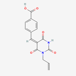 molecular formula C15H12N2O5 B4676635 4-[(1-allyl-2,4,6-trioxotetrahydro-5(2H)-pyrimidinylidene)methyl]benzoic acid 