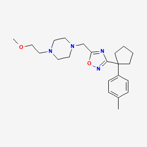 molecular formula C22H32N4O2 B4676650 1-(2-methoxyethyl)-4-({3-[1-(4-methylphenyl)cyclopentyl]-1,2,4-oxadiazol-5-yl}methyl)piperazine 