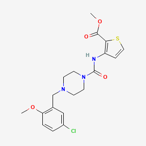 molecular formula C19H22ClN3O4S B4676666 methyl 3-({[4-(5-chloro-2-methoxybenzyl)-1-piperazinyl]carbonyl}amino)-2-thiophenecarboxylate 