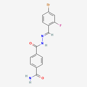 molecular formula C15H11BrFN3O2 B4676672 4-{[2-(4-bromo-2-fluorobenzylidene)hydrazino]carbonyl}benzamide 