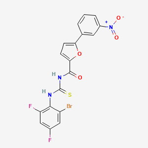 N-{[(2-bromo-4,6-difluorophenyl)amino]carbonothioyl}-5-(3-nitrophenyl)-2-furamide