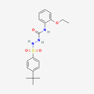 molecular formula C19H25N3O4S B4676688 2-[(4-tert-butylphenyl)sulfonyl]-N-(2-ethoxyphenyl)hydrazinecarboxamide 