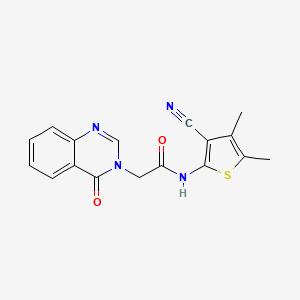 molecular formula C17H14N4O2S B4676690 N-(3-cyano-4,5-dimethyl-2-thienyl)-2-(4-oxo-3(4H)-quinazolinyl)acetamide 