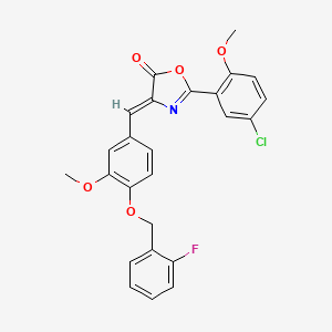 2-(5-chloro-2-methoxyphenyl)-4-{4-[(2-fluorobenzyl)oxy]-3-methoxybenzylidene}-1,3-oxazol-5(4H)-one