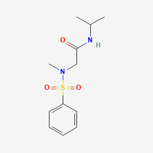 molecular formula C12H18N2O3S B4676705 N~1~-isopropyl-N~2~-methyl-N~2~-(phenylsulfonyl)glycinamide 