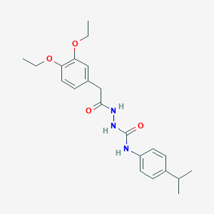 molecular formula C22H29N3O4 B4676807 2-[(3,4-diethoxyphenyl)acetyl]-N-(4-isopropylphenyl)hydrazinecarboxamide 