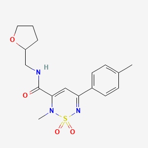 molecular formula C17H21N3O4S B4676815 2-methyl-5-(4-methylphenyl)-N-(tetrahydro-2-furanylmethyl)-2H-1,2,6-thiadiazine-3-carboxamide 1,1-dioxide 