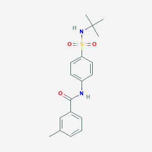 molecular formula C18H22N2O3S B4676824 N-{4-[(tert-butylamino)sulfonyl]phenyl}-3-methylbenzamide 