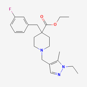 molecular formula C22H30FN3O2 B4676832 ethyl 1-[(1-ethyl-5-methyl-1H-pyrazol-4-yl)methyl]-4-(3-fluorobenzyl)-4-piperidinecarboxylate 