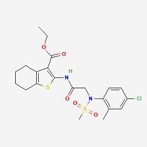 molecular formula C21H25ClN2O5S2 B4676840 ethyl 2-{[N-(4-chloro-2-methylphenyl)-N-(methylsulfonyl)glycyl]amino}-4,5,6,7-tetrahydro-1-benzothiophene-3-carboxylate 