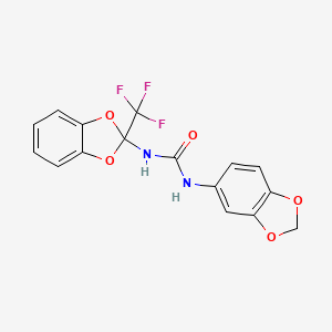 molecular formula C16H11F3N2O5 B4676848 N-1,3-benzodioxol-5-yl-N'-[2-(trifluoromethyl)-1,3-benzodioxol-2-yl]urea 