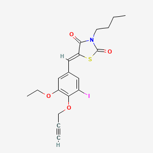 3-butyl-5-[3-ethoxy-5-iodo-4-(2-propyn-1-yloxy)benzylidene]-1,3-thiazolidine-2,4-dione