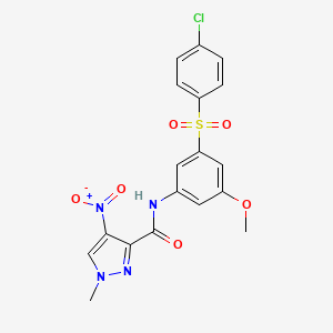 molecular formula C18H15ClN4O6S B4676872 N-{3-[(4-chlorophenyl)sulfonyl]-5-methoxyphenyl}-1-methyl-4-nitro-1H-pyrazole-3-carboxamide 