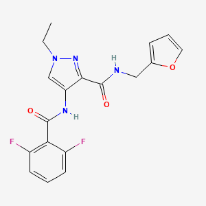 molecular formula C18H16F2N4O3 B4676873 4-[(2,6-difluorobenzoyl)amino]-1-ethyl-N-(2-furylmethyl)-1H-pyrazole-3-carboxamide 