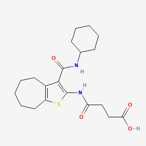 molecular formula C20H28N2O4S B4676879 4-({3-[(cyclohexylamino)carbonyl]-5,6,7,8-tetrahydro-4H-cyclohepta[b]thien-2-yl}amino)-4-oxobutanoic acid 