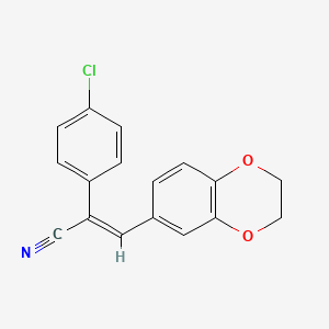 molecular formula C17H12ClNO2 B4676884 2-(4-chlorophenyl)-3-(2,3-dihydro-1,4-benzodioxin-6-yl)acrylonitrile 