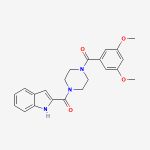 molecular formula C22H23N3O4 B4676890 2-{[4-(3,5-dimethoxybenzoyl)-1-piperazinyl]carbonyl}-1H-indole 