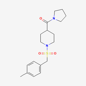 molecular formula C18H26N2O3S B4676914 1-[(4-methylbenzyl)sulfonyl]-4-(1-pyrrolidinylcarbonyl)piperidine 