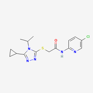 molecular formula C15H18ClN5OS B4676927 N-(5-chloro-2-pyridinyl)-2-[(5-cyclopropyl-4-isopropyl-4H-1,2,4-triazol-3-yl)thio]acetamide 
