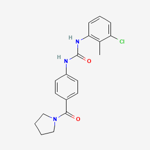 molecular formula C19H20ClN3O2 B4676932 N-(3-chloro-2-methylphenyl)-N'-[4-(1-pyrrolidinylcarbonyl)phenyl]urea 