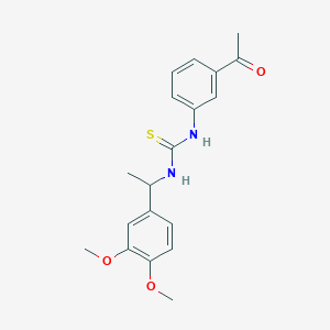 molecular formula C19H22N2O3S B4676933 N-(3-acetylphenyl)-N'-[1-(3,4-dimethoxyphenyl)ethyl]thiourea 