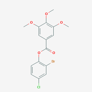 molecular formula C16H14BrClO5 B467694 2-Bromo-4-chlorophenyl 3,4,5-trimethoxybenzoate CAS No. 511518-41-5