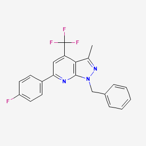 molecular formula C21H15F4N3 B4676941 1-benzyl-6-(4-fluorophenyl)-3-methyl-4-(trifluoromethyl)-1H-pyrazolo[3,4-b]pyridine CAS No. 1011396-82-9
