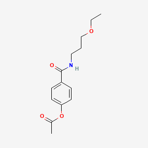 molecular formula C14H19NO4 B4676948 4-{[(3-ethoxypropyl)amino]carbonyl}phenyl acetate 