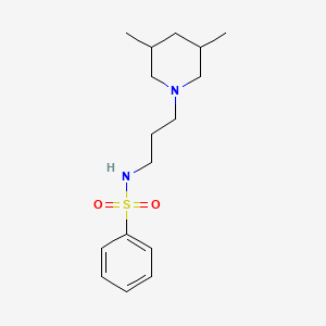 molecular formula C16H26N2O2S B4676959 N-[3-(3,5-dimethyl-1-piperidinyl)propyl]benzenesulfonamide 