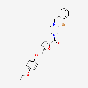 molecular formula C25H27BrN2O4 B4676968 1-(2-bromobenzyl)-4-{5-[(4-ethoxyphenoxy)methyl]-2-furoyl}piperazine 