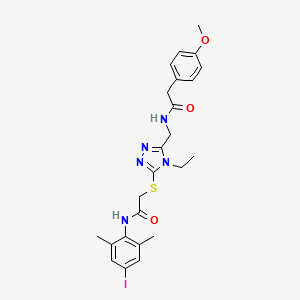 molecular formula C24H28IN5O3S B4676983 2-{[4-ethyl-5-({[(4-methoxyphenyl)acetyl]amino}methyl)-4H-1,2,4-triazol-3-yl]thio}-N-(4-iodo-2,6-dimethylphenyl)acetamide 