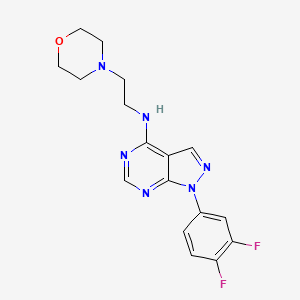 molecular formula C17H18F2N6O B4676990 1-(3,4-difluorophenyl)-N-[2-(4-morpholinyl)ethyl]-1H-pyrazolo[3,4-d]pyrimidin-4-amine 