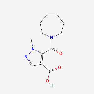 molecular formula C12H17N3O3 B4677003 5-(1-azepanylcarbonyl)-1-methyl-1H-pyrazole-4-carboxylic acid 