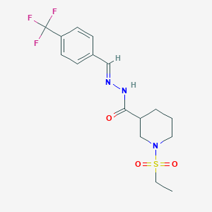 molecular formula C16H20F3N3O3S B4677005 1-(ethylsulfonyl)-N'-[4-(trifluoromethyl)benzylidene]-3-piperidinecarbohydrazide 