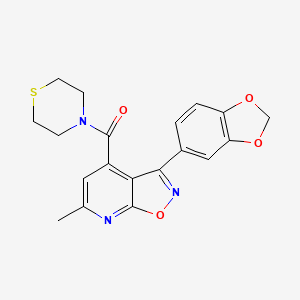 molecular formula C19H17N3O4S B4677023 3-(1,3-benzodioxol-5-yl)-6-methyl-4-(4-thiomorpholinylcarbonyl)isoxazolo[5,4-b]pyridine 