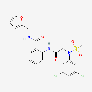 molecular formula C21H19Cl2N3O5S B4677026 2-{[N-(3,5-dichlorophenyl)-N-(methylsulfonyl)glycyl]amino}-N-(2-furylmethyl)benzamide 