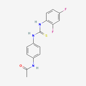 molecular formula C15H13F2N3OS B4677042 N-[4-({[(2,4-difluorophenyl)amino]carbonothioyl}amino)phenyl]acetamide 