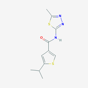 molecular formula C11H13N3OS2 B4677048 5-isopropyl-N-(5-methyl-1,3,4-thiadiazol-2-yl)-3-thiophenecarboxamide 