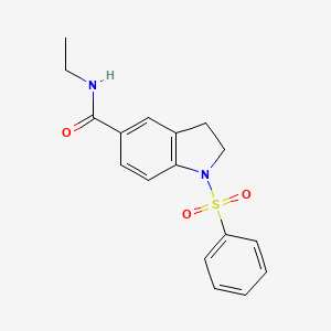 molecular formula C17H18N2O3S B4677066 N-ethyl-1-(phenylsulfonyl)-5-indolinecarboxamide 