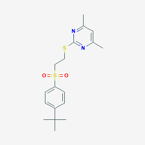molecular formula C18H24N2O2S2 B467707 2-({2-[(4-Tert-butylphenyl)sulfonyl]ethyl}sulfanyl)-4,6-dimethylpyrimidine CAS No. 371210-15-0