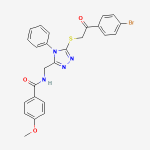 molecular formula C25H21BrN4O3S B4677071 N-[(5-{[2-(4-bromophenyl)-2-oxoethyl]thio}-4-phenyl-4H-1,2,4-triazol-3-yl)methyl]-4-methoxybenzamide 